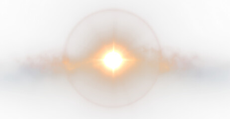 Wall Mural - Bright Celestial Light Burst with Colorful Aura Overlay Effects Isolated on transparent background, cutout, png
