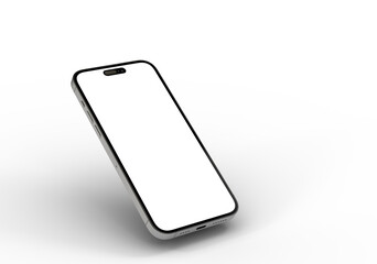 High-quality image of a modern smartphone with a blank screen, perfect for app presentations or website mockups.