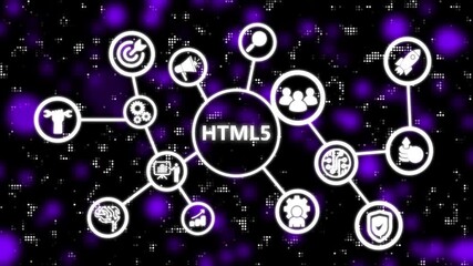 The concept of business, technology, the Internet and the network. HTML5. Abstract technology dot background .3d animation video.