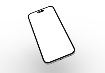 High-quality image of a modern smartphone with a blank screen, perfect for app presentations or website mockups.