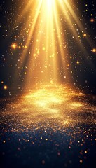 Wall Mural - celestial radiance golden light emission in the darkness with shimmering cosmic backgrounds