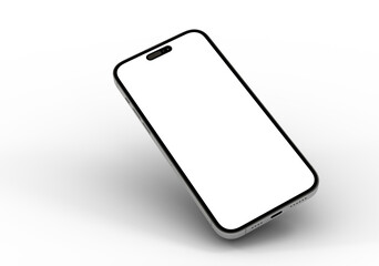 High-quality photo of a modern smartphone with a blank screen, perfect for app presentations or website mockups.