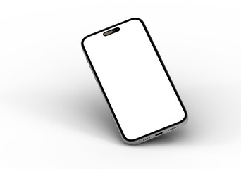 High-quality image of a modern smartphone with a blank screen, perfect for app presentations and website designs.