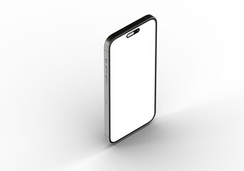 High-quality photo of a modern smartphone with a blank screen, perfect for app presentations or website mockups.