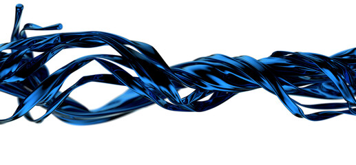 Wall Mural - Azure Elegance: Abstract 3D Blue Wave Illustration for Elegant and Sophisticated Designs
