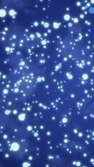 Wall Mural - soft glowing blue bokeh lights scattered across a deep blue background, creating a dreamy night atmo