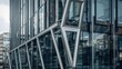 © The 2R Artificiality - Modern exterior details on towering office buildings. Abstract representation of an urban skyline.