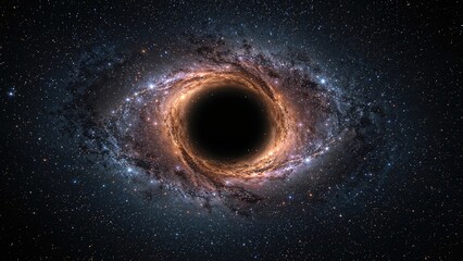 Wall Mural - abstract cosmic background featuring a black hole in deep space