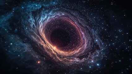 Wall Mural - interdimensional tunnel for space exploration, 3d visualization of a cosmic gateway