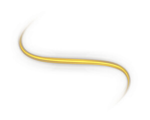 Wall Mural - Swirl golden wave trail with line and glistering light twirl. Magic gold curve on luxury background with shine and glow.