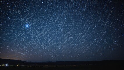 Wall Mural - radiant meteors shower lighting up the darkness