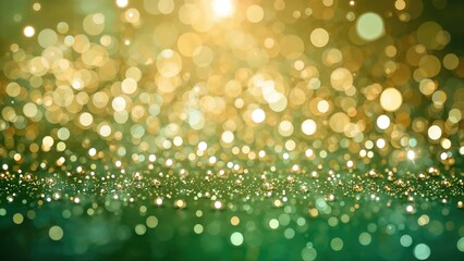 Wall Mural - colorful celebration background with glowing golden lights and sparkling rhinestones