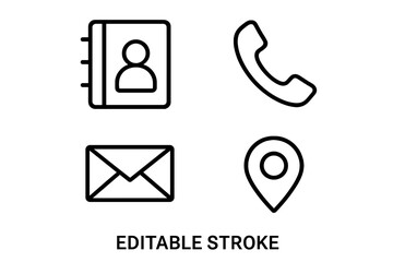 Set of conceptual flat linear vector icons for user interface design, web applications, websites, and graphic resources, editable and versatile UI symbols collection