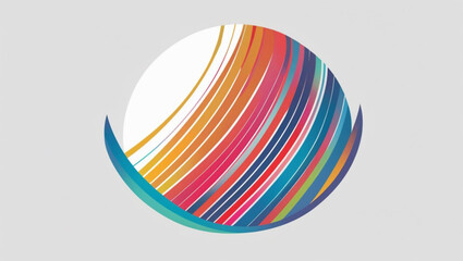 Wall Mural - A colorful, abstract design of a circle with a blue line in the middle