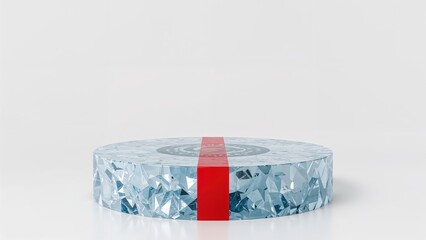 Wall Mural - ice podium made from glacier for product presentation or mockup display. concept for advertising the