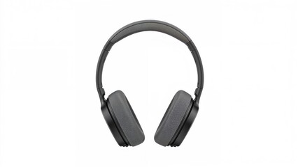 Wall Mural - front view of space gray over-ear headphones featuring a sleek cushion and flexible canopy, displaye