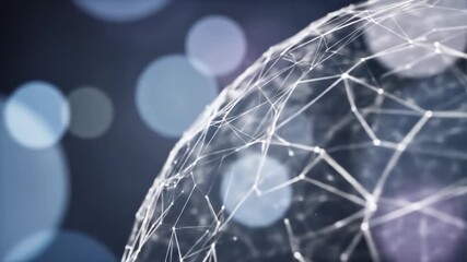 Wall Mural - Abstract Network Globe: Dynamic Connection Visualization, Digital Data Flow, Futuristic Design