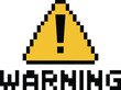 © tarek - Pixelated yellow warning triangle with exclamation mark