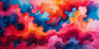 © Hossain - Color Explosion Fluid Painting with Red Blue and Yellow Flowing Patterns.