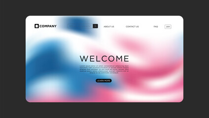 Modern website template with blue and pink gradient background for your business ventures now