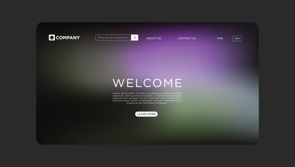 Modern business website design with vibrant gradient background and welcome message for ultimate user experience