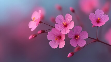 Wall Mural - pink flowers on a branch