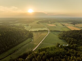 Wall Mural - scenic rural landscape at sunset