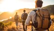 © Aldi - Hikers on a trail at sunset