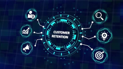 Customer Retention Strategies for Loyalty, Business Growth, and Long-Term Relationship Management Success . Business, Technology, Internet and network concept.