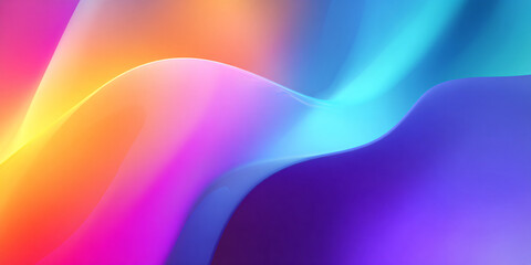 Wall Mural - Abstract multicolored wavy background. bright and saturated colors in gradient. banner.
