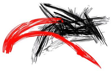 Wall Mural - png a arrow scribble abstract drawing black.
