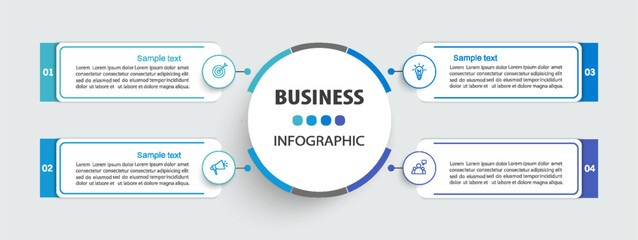 Wall Mural - business infographic template with 4 options or steps
