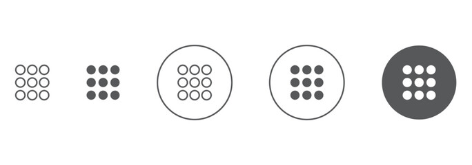 Hamburger menu icons collection in black and white solid and line style