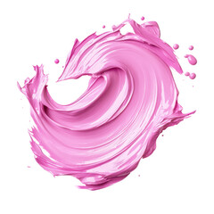 Wall Mural - A dynamic swirl of pink paint creates a vibrant abstract design on black.