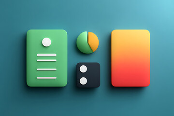 Modern data visualization icons for business dashboards and presentations