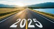 © Generative AI - Road to the Future: Open Highway Marked with 2025, Symbolizing Vision and Opportunity