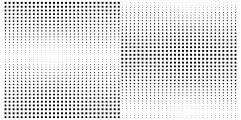 Wall Mural - pattern with black repeated square shapes on white background. wallpaper with halftone gradient fade