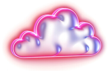 Wall Mural - png cloud neon purple night.