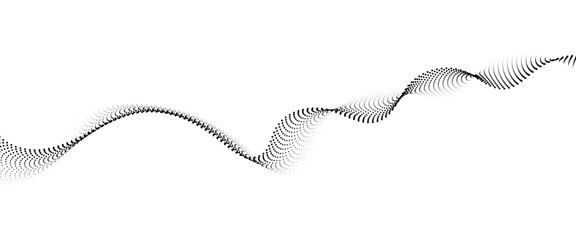 Poster - Flowing Dot Wave halftone gradient pattern on transparent background	
