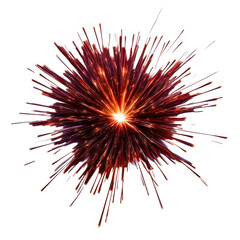 Wall Mural - Explosion of fiery sparks on transparent background