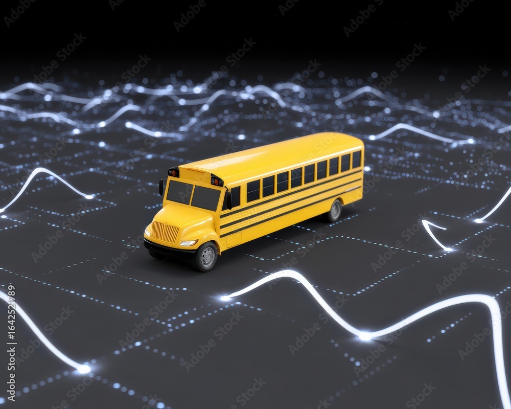 Top-down animation of school bus GPS location waves, School bus GPS ...