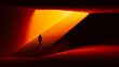© Marcos Osorio/Stocksy - Man stands alone on stairs illuminated by dramatic light