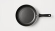 © ZiletterId - Black nonstick frying pan with handle on white background top view