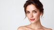 © BondGraphics - Natural Beauty Portrait Woman with Freckles and Updo, Skincare , Wellness
