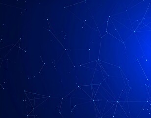 Abstract network of interconnected nodes on a dark blue background