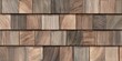 © Leo - Wood shingle siding, various shades of brown and gray