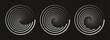 © NazArt - Set of different twisted speed lines in circle form. Abstract geometric circles with rotating radial lines who consisting of one sections. Design element for logo, prints, template or posters