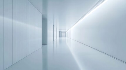Wall Mural - bright minimalist corridor in modern architectural interior
