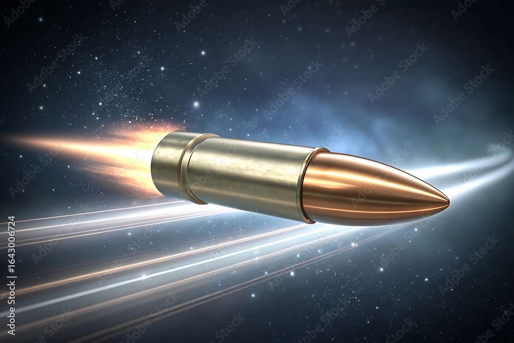 Space Bullets Velocity Bullet A High Speed Projectile Piercing Through Space with ...