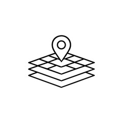 Wall Mural - Location pin on a layered map icon for navigation and mapping technologies vector illustration for web design and mobile application